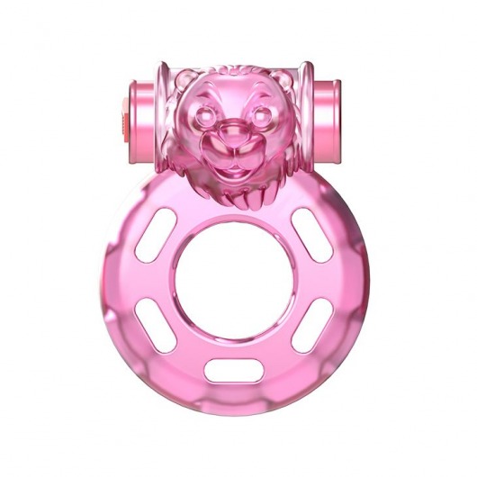 Розовое эрекционное кольцо с вибрацией Pink Bear - Baile - в Одинцово купить с доставкой