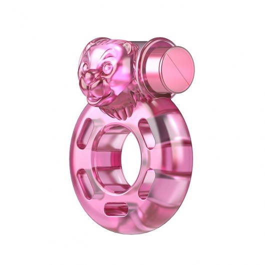 Розовое эрекционное виброкольцо Pink Bear - Baile - в Одинцово купить с доставкой
