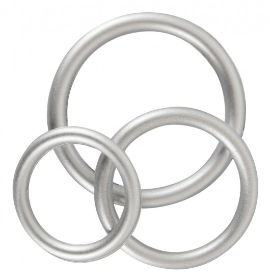 Набор из 3 эрекционных колец под металл Metallic Silicone Cock Ring Set - Orion - в Одинцово купить с доставкой