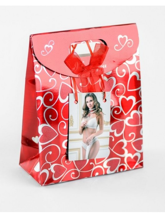 Бело-красный ошейник из натуральной кожи с нежным мехом - БДСМ Арсенал - купить с доставкой в Одинцово