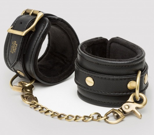 Черные наручники Bound to You Faux Leather Wrist Cuffs - Fifty Shades of Grey - купить с доставкой в Одинцово