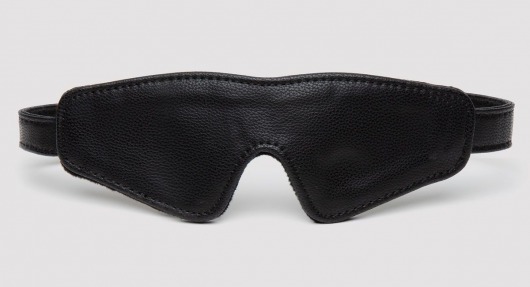 Черная плотная маска на глаза Bound to You Faux Leather Blindfold - Fifty Shades of Grey - купить с доставкой в Одинцово