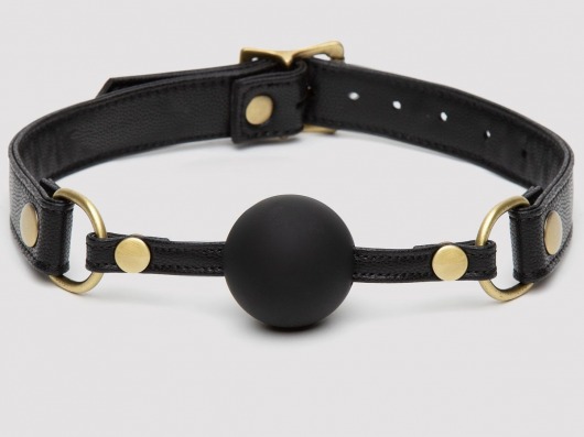Черный кляп-шар Bound to You Faux Leather Ball Gag - Fifty Shades of Grey - купить с доставкой в Одинцово