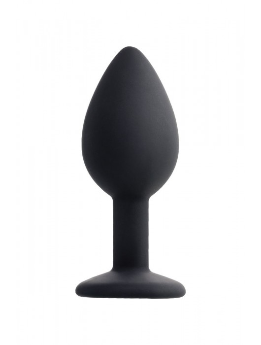 Черная анальная втулка с прозрачным стразом - 7,2 см. - POPO Pleasure - купить с доставкой в Одинцово