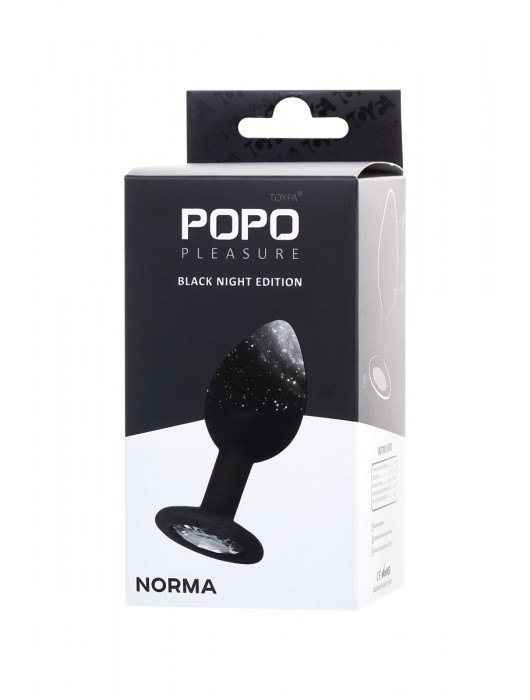 Черная анальная втулка с прозрачным стразом - 7,2 см. - POPO Pleasure - купить с доставкой в Одинцово