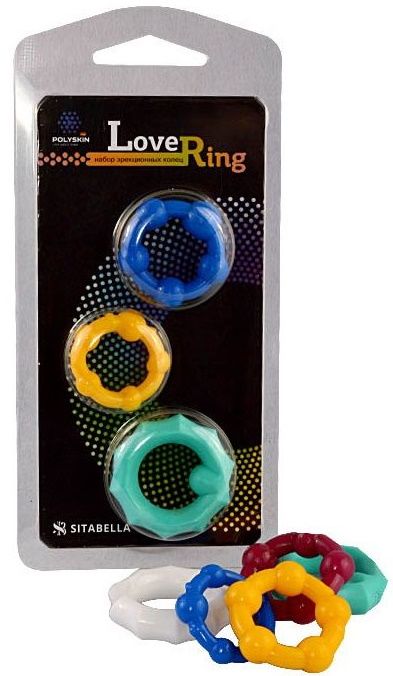 Набор из 3 цветных эрекционных колец Love Ring - Sitabella - в Одинцово купить с доставкой