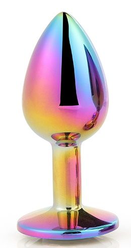 Голографическая анальная втулка с радужным кристаллом - 7,1 см. - Dream Toys - купить с доставкой в Одинцово