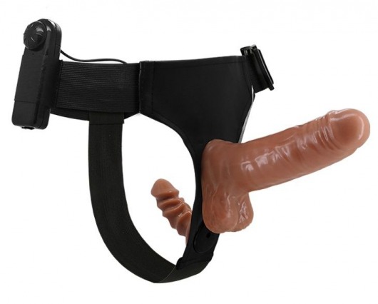 Страпон с вагинальной пробкой и вибрацией Ultra Passionate Harness - 16 см. - Baile - купить с доставкой в Одинцово