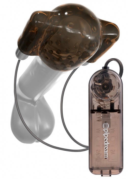 Дымчатый вибростимулятор головки пениса Dual Vibrating Head Teaser - Pipedream - в Одинцово купить с доставкой