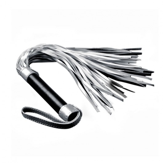 Серебристая плетка Struggle My Flogger с черной ручкой - 45 см. - Lovetoy - купить с доставкой в Одинцово