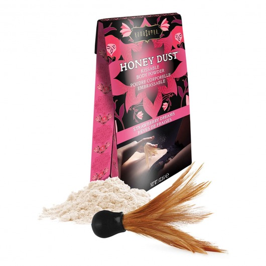 Пудра для тела Honey Dust Body Powder с ароматом клубники - 28 гр. - Kama Sutra - купить с доставкой в Одинцово