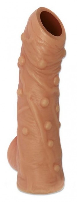 Телесная насадка с пупырышками и открытой головкой Nude Sleeve S - 10 см. - KOKOS - в Одинцово купить с доставкой