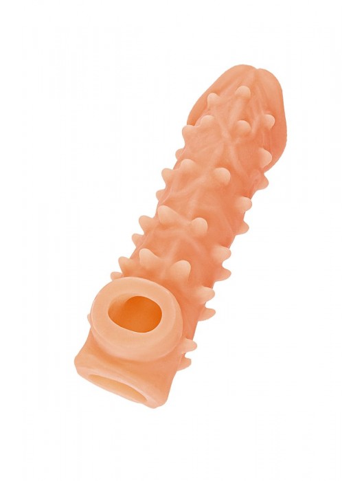 Телесная закрытая насадка с пупырышками Cock Sleeve Size S - 13,8 см. - KOKOS - в Одинцово купить с доставкой