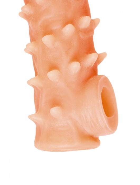 Телесная закрытая насадка с пупырышками Cock Sleeve Size S - 13,8 см. - KOKOS - в Одинцово купить с доставкой