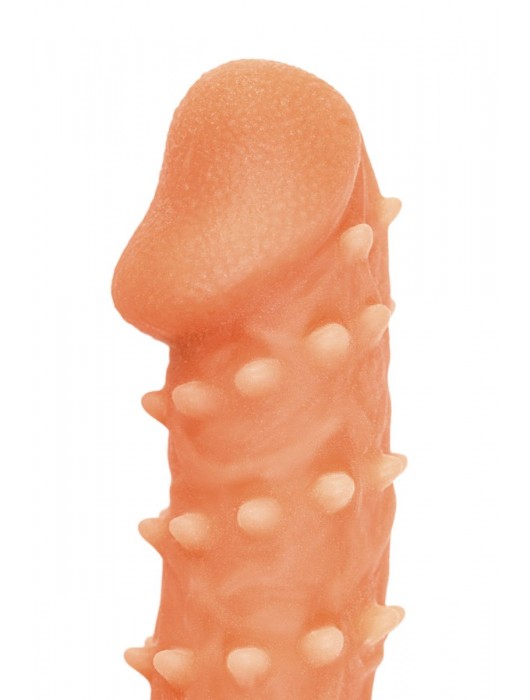 Телесная закрытая насадка с пупырышками Cock Sleeve Size S - 13,8 см. - KOKOS - в Одинцово купить с доставкой