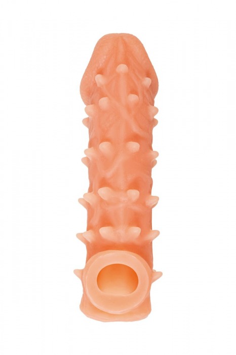 Телесная закрытая насадка с пупырышками Cock Sleeve Size M - 15,6 см. - KOKOS - в Одинцово купить с доставкой