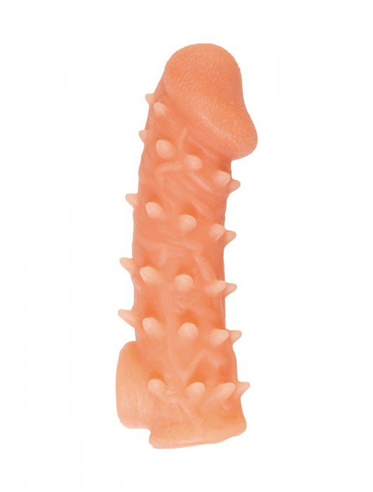 Телесная закрытая насадка с пупырышками Cock Sleeve Size L - 17,6 см. - KOKOS - в Одинцово купить с доставкой