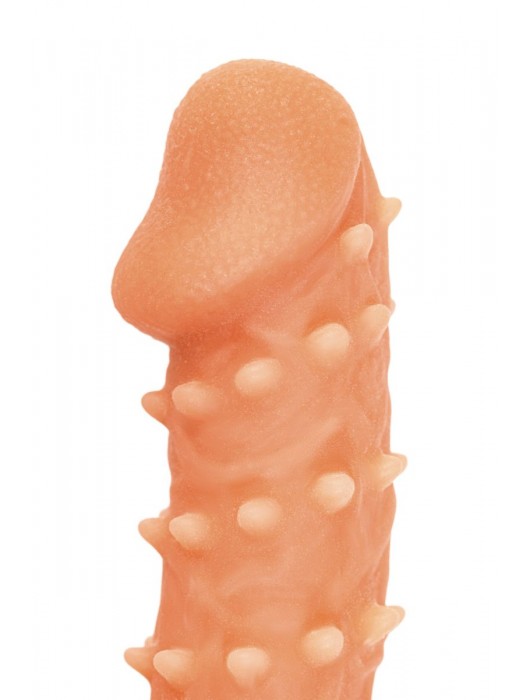 Телесная закрытая насадка с пупырышками Cock Sleeve Size L - 17,6 см. - KOKOS - в Одинцово купить с доставкой