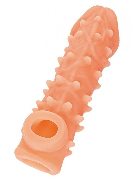 Телесная закрытая насадка с пупырышками Cock Sleeve Size L - 17,6 см. - KOKOS - в Одинцово купить с доставкой