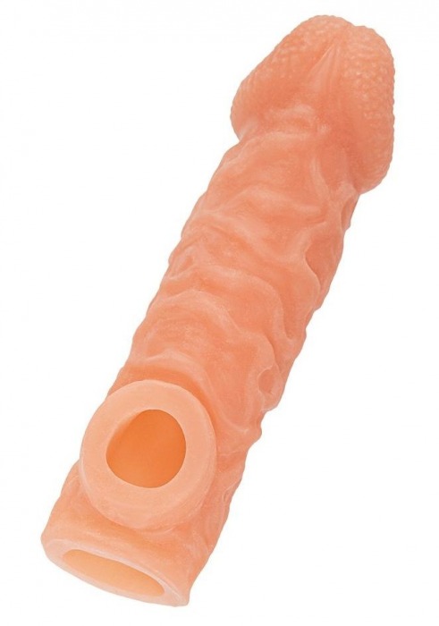 Телесная закрытая насадка с шершавой головкой Cock Sleeve Size M - 15,6 см. - KOKOS - в Одинцово купить с доставкой