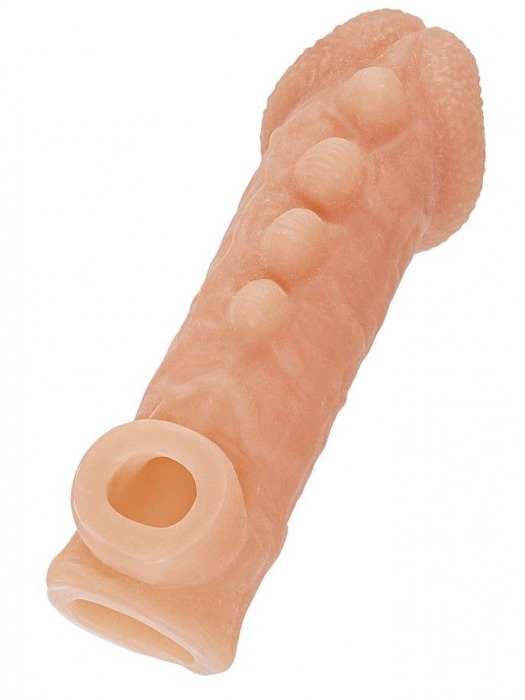 Телесная закрытая насадка с шишечками Cock Sleeve Size S - 13,8 см. - KOKOS - в Одинцово купить с доставкой