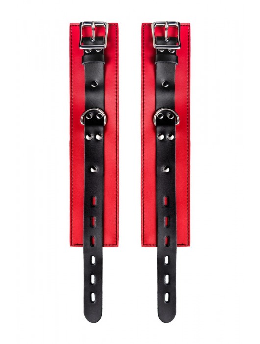 Красно-черные оковы на ноги из кожи - ToyFa - купить с доставкой в Одинцово