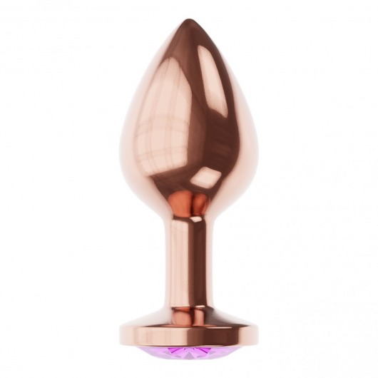 Пробка цвета розового золота с фиолетовым кристаллом Diamond Amethyst Shine S - 7,2 см. - Lola Games - купить с доставкой в Одинцово