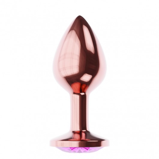 Пробка цвета розового золота с лиловым кристаллом Diamond Quartz Shine L - 8,3 см. - Lola Games - купить с доставкой в Одинцово