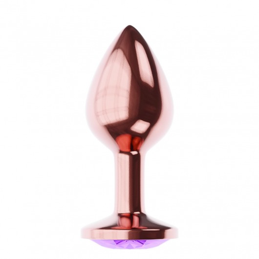 Пробка цвета розового золота с фиолетовым кристаллом Diamond Amethyst Shine L - 8,3 см. - Lola Games - купить с доставкой в Одинцово