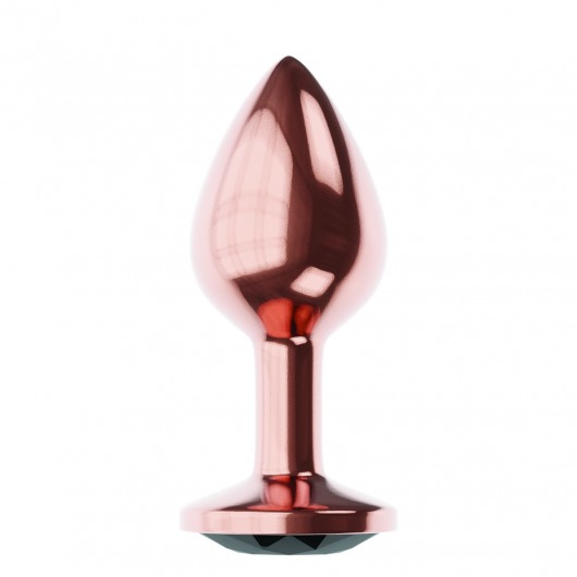Пробка цвета розового золота с черным кристаллом Diamond Jet Shine L - 8,3 см. - Lola Games - купить с доставкой в Одинцово