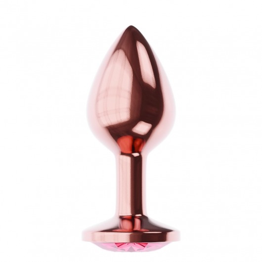 Пробка цвета розового золота с малиновым кристаллом Diamond Ruby Shine L - 8,3 см. - Lola Games - купить с доставкой в Одинцово