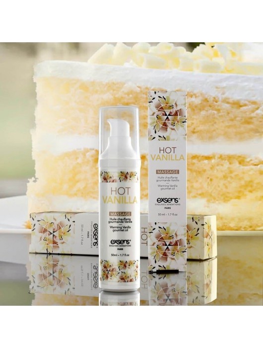 Разогревающее массажное масло с ароматом ванили Gourmet Hot Vanilla - 50 мл. - Exsens - купить с доставкой в Одинцово