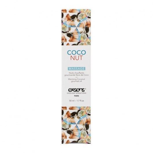 Разогревающее массажное масло с ароматом кокоса Gourmet Coconut - 50 мл. - Exsens - купить с доставкой в Одинцово