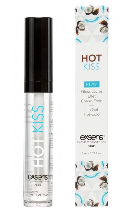 Блеск для губ Hot Kiss Coconut с ароматом кокоса - 7 мл. - Exsens - купить с доставкой в Одинцово