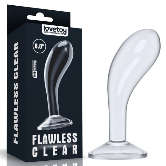 Прозрачный стимулятор простаты Flawless Clear Prostate Plug - 15 см. - Lovetoy - в Одинцово купить с доставкой
