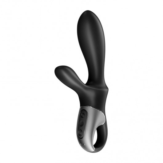 Черный анальный вибратор Heat Climax+ с функцией нагрева - 20,6 см. - Satisfyer - в Одинцово купить с доставкой