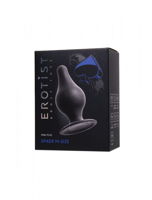 Черная анальная втулка Spade M - 10 см. - Erotist Adult Toys
