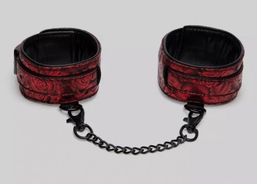 Красно-черные оковы Reversible Faux Leather Ankle Cuffs - Fifty Shades of Grey - купить с доставкой в Одинцово