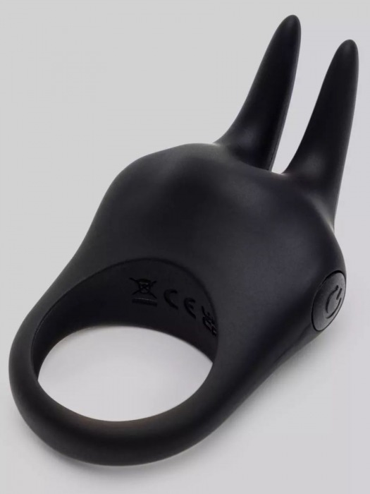 Черное эрекционное виброкольцо Sensation Rechargeable Vibrating Rabbit Love Ring - Fifty Shades of Grey - в Одинцово купить с доставкой