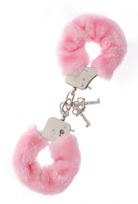 Металлические наручники с розовой меховой опушкой METAL HANDCUFF WITH PLUSH PINK - Dream Toys - купить с доставкой в Одинцово