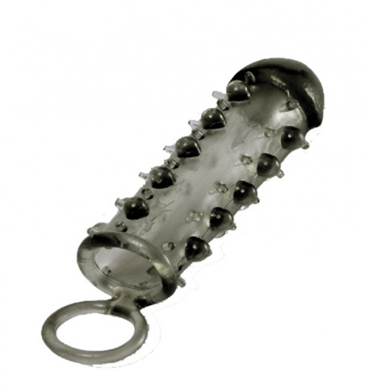 Дымчатая стимулирующая насадка с закрытой головкой SAMURAI PENIS SLEEVE BLACK - 14,5 см. - NMC - в Одинцово купить с доставкой