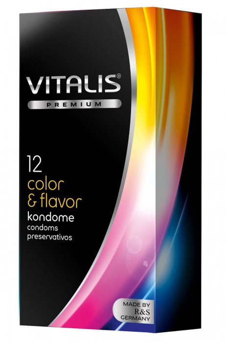 Цветные ароматизированные презервативы VITALIS PREMIUM color   flavor - 12 шт. - Vitalis - купить с доставкой в Одинцово