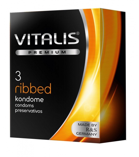 Ребристые презервативы VITALIS PREMIUM ribbed - 3 шт. - Vitalis - купить с доставкой в Одинцово