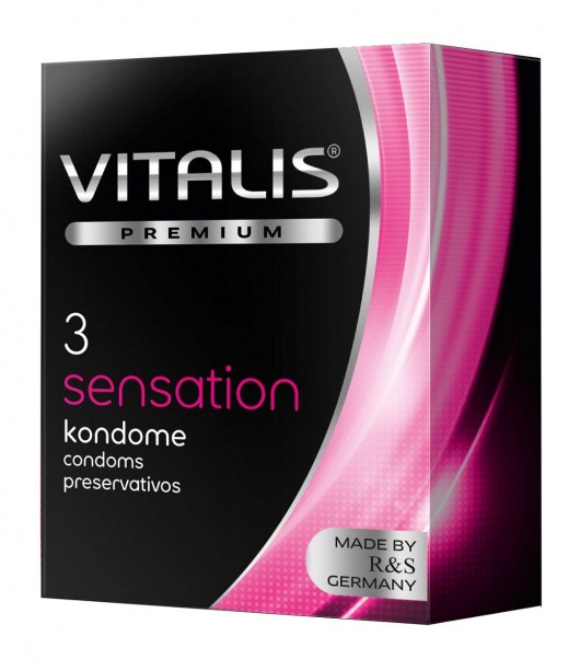 Презервативы с пупырышками и кольцами VITALIS PREMIUM sensation - 3 шт. - Vitalis - купить с доставкой в Одинцово