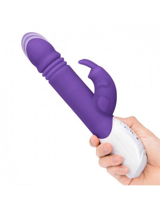 Фиолетовый пульсирующий вибромассажер G-Spot Thrusting Rabbit - 24 см. - Rabbit Essentials