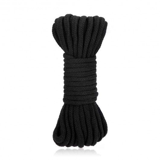 Черная хлопковая веревка для связывания Bondage Rope - 10 м. - Lux Fetish - купить с доставкой в Одинцово