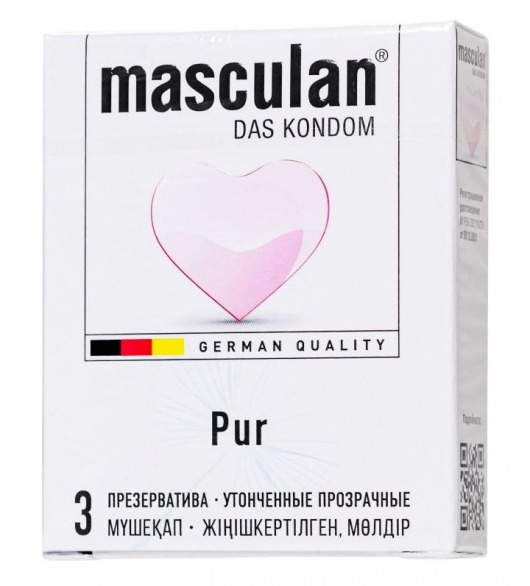 Супертонкие презервативы Masculan Pur - 3 шт. - Masculan - купить с доставкой в Одинцово