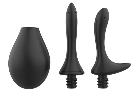 Черный анальный душ Nexus Anal Douche Set с 2 сменными насадками - Nexus Range - купить с доставкой в Одинцово