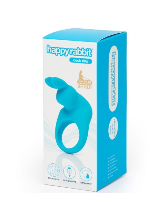 Голубое эрекционное виброкольцо Happy Rabbit Rechargeable Rabbit Cock Ring - Happy Rabbit - в Одинцово купить с доставкой