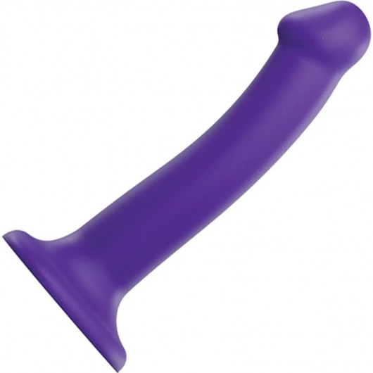 Фиолетовый фаллоимитатор-насадка Strap-On-Me Dildo Dual Density size M - 18 см. - Strap-on-me - купить с доставкой в Одинцово